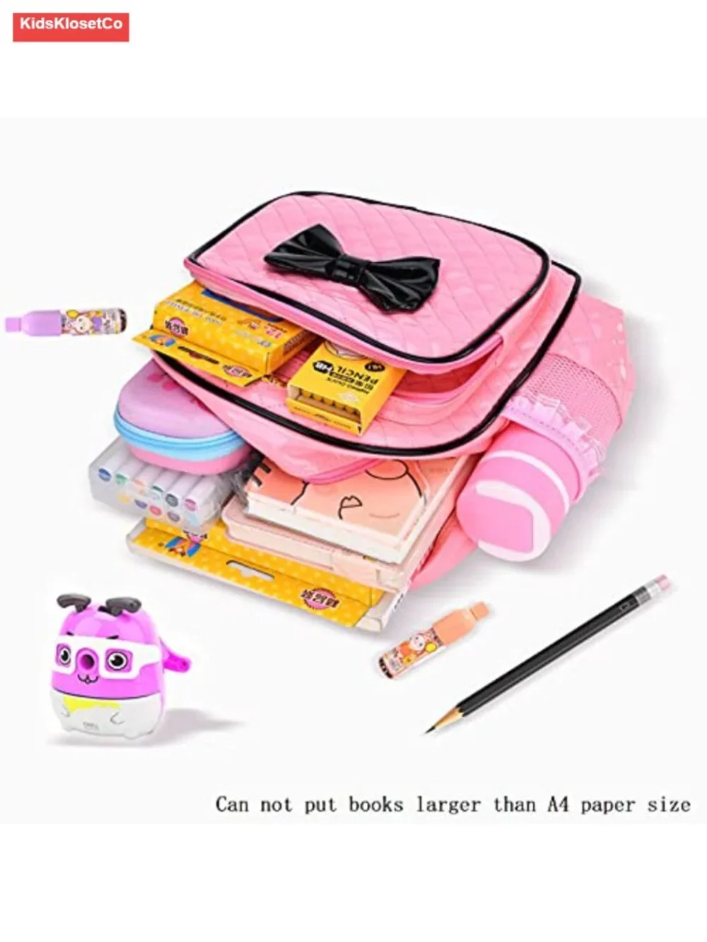Waterproof Kids Backpack with Bow Design, Daypack for School